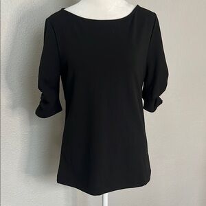 Ann Taylor Gathered Sleeve Crewneck Blouse Size Small NWT